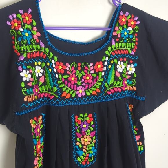 Babydoll Colorful Embroidered Maxi Dress Cosplay Women's Size Medium - Picture 2 of 11
